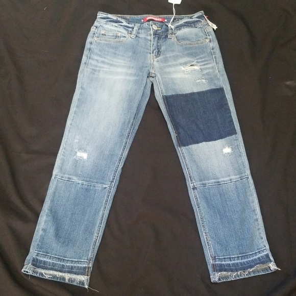 NWT Patchwork Vintage Wash Jeans - Picture 3 of 8